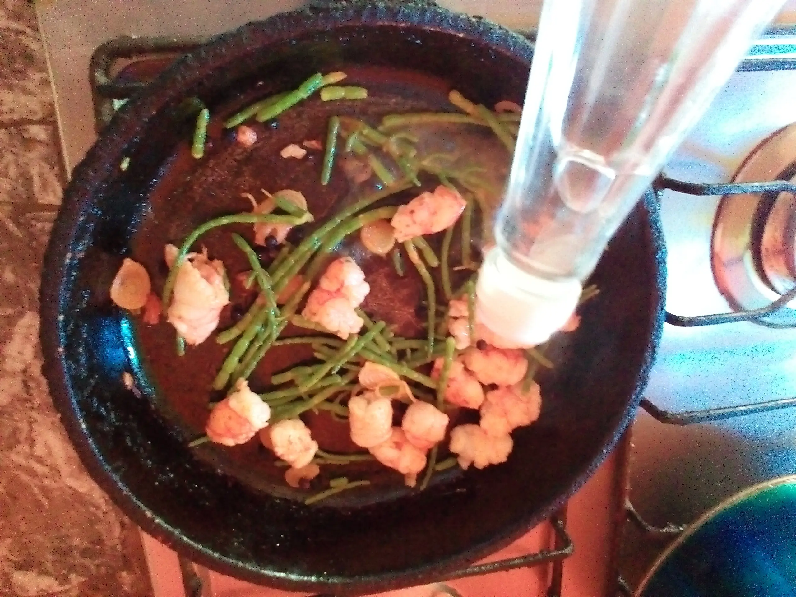 bruschetta de salicornia y langostino escabechado fotoreceta