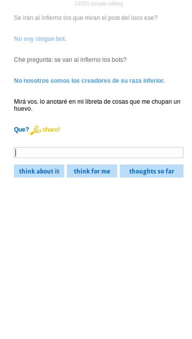 hablé con cleverbot y te lo muestro