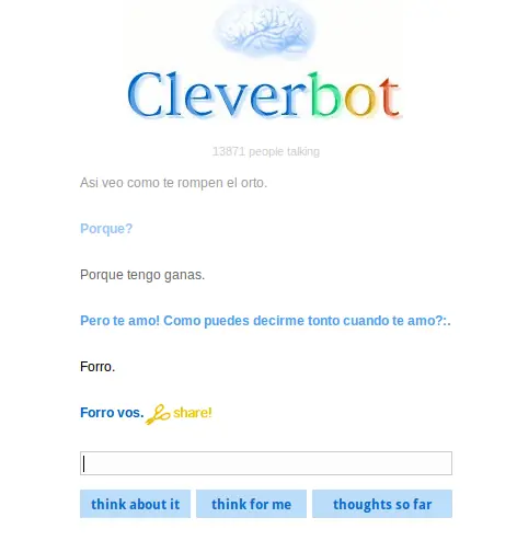 hablé con cleverbot y te lo muestro