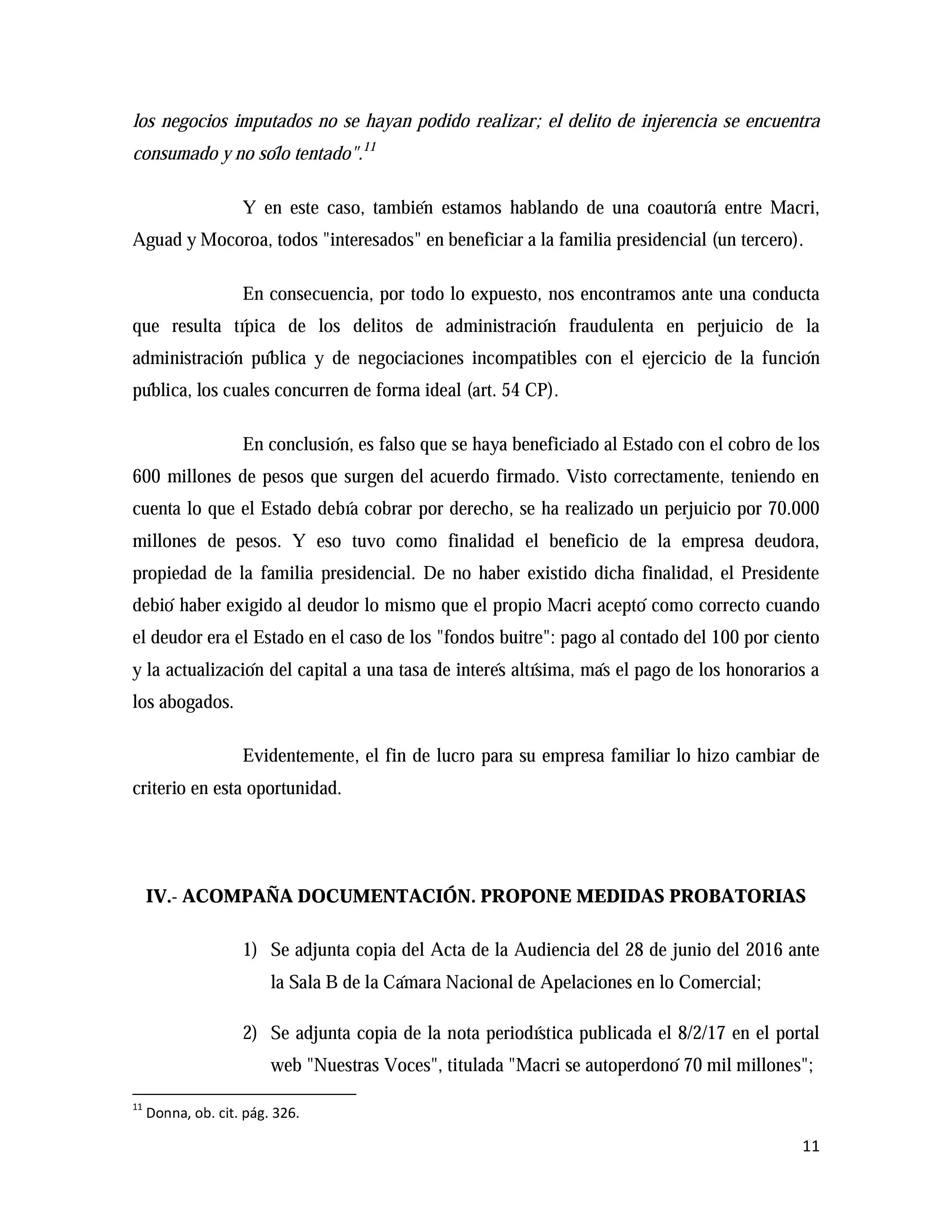 Denuncia de Sabbatella a Macri por los $70.000.000.000