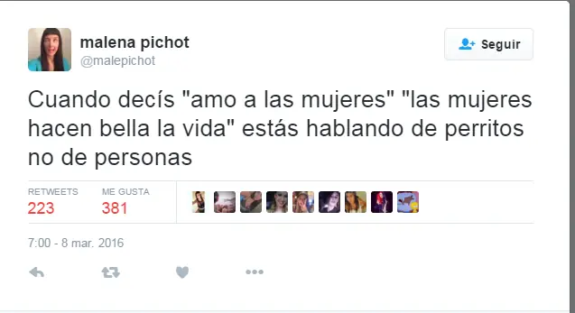 Revisé el twitter de Malena Pichot(feminista) Revisé el twitter de Malena Pichot(feminista)