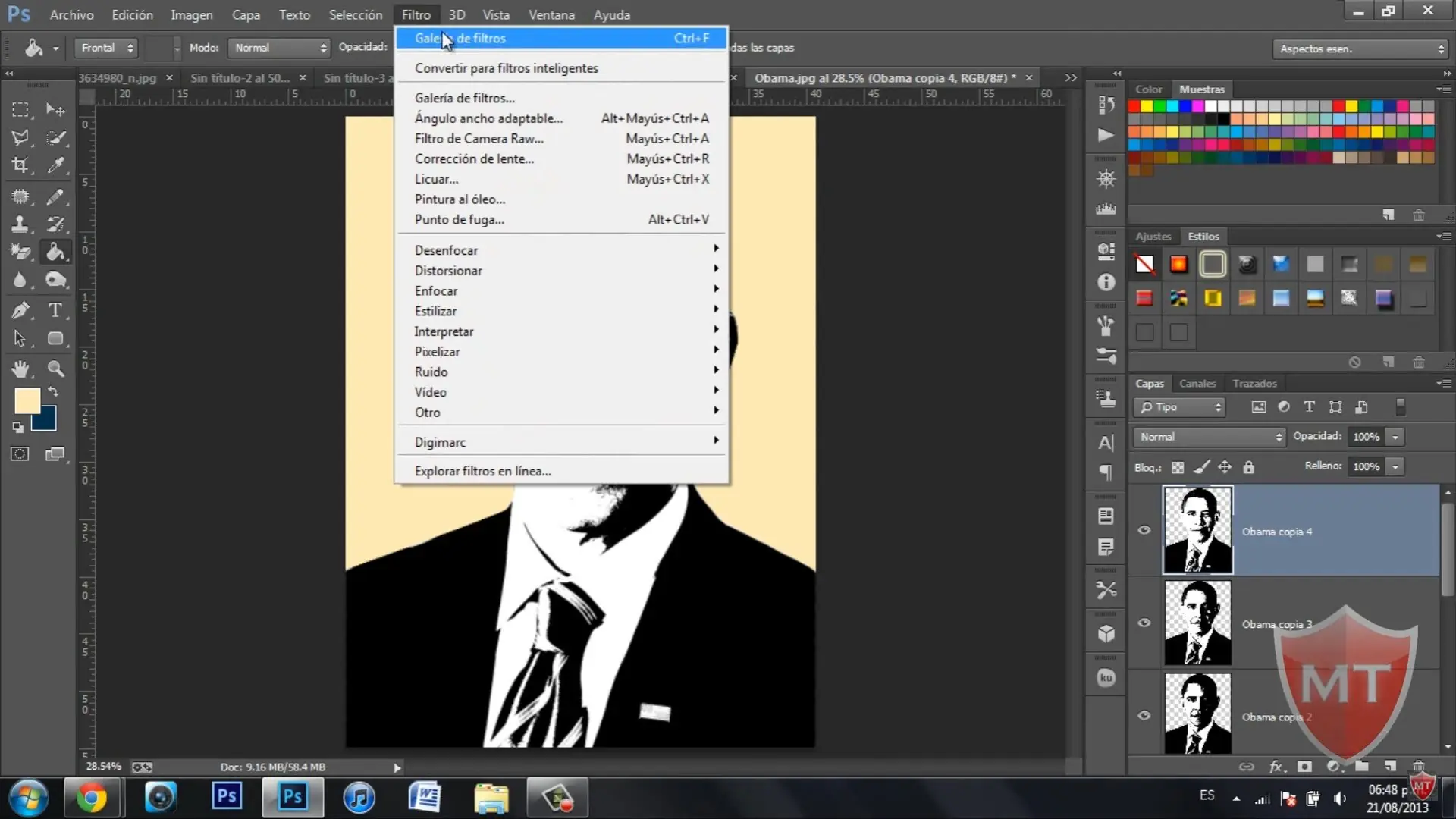 Tutorial efecto de fotografía del cartel HOPE Obama