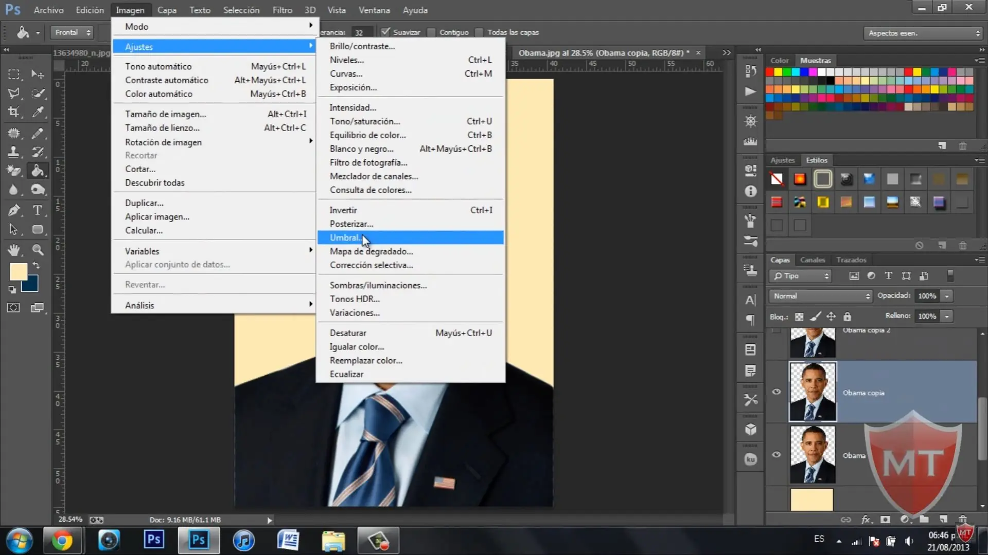 Tutorial efecto de fotografía del cartel HOPE Obama