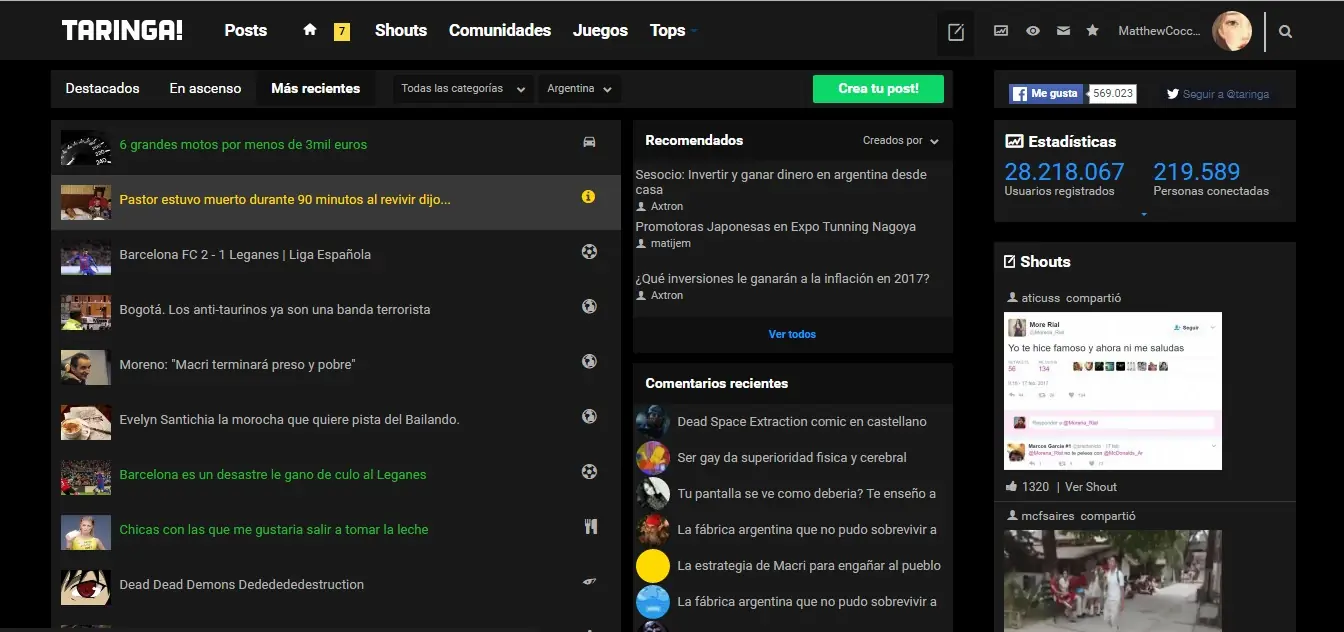 Taringa Dark/Flat -[Firefox/Chrome/Opera]