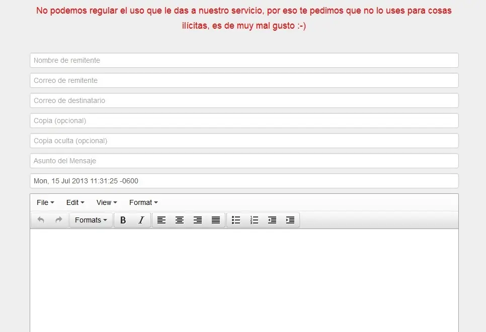 Pagina para Cambiar la fecha de un Correo ya enviado