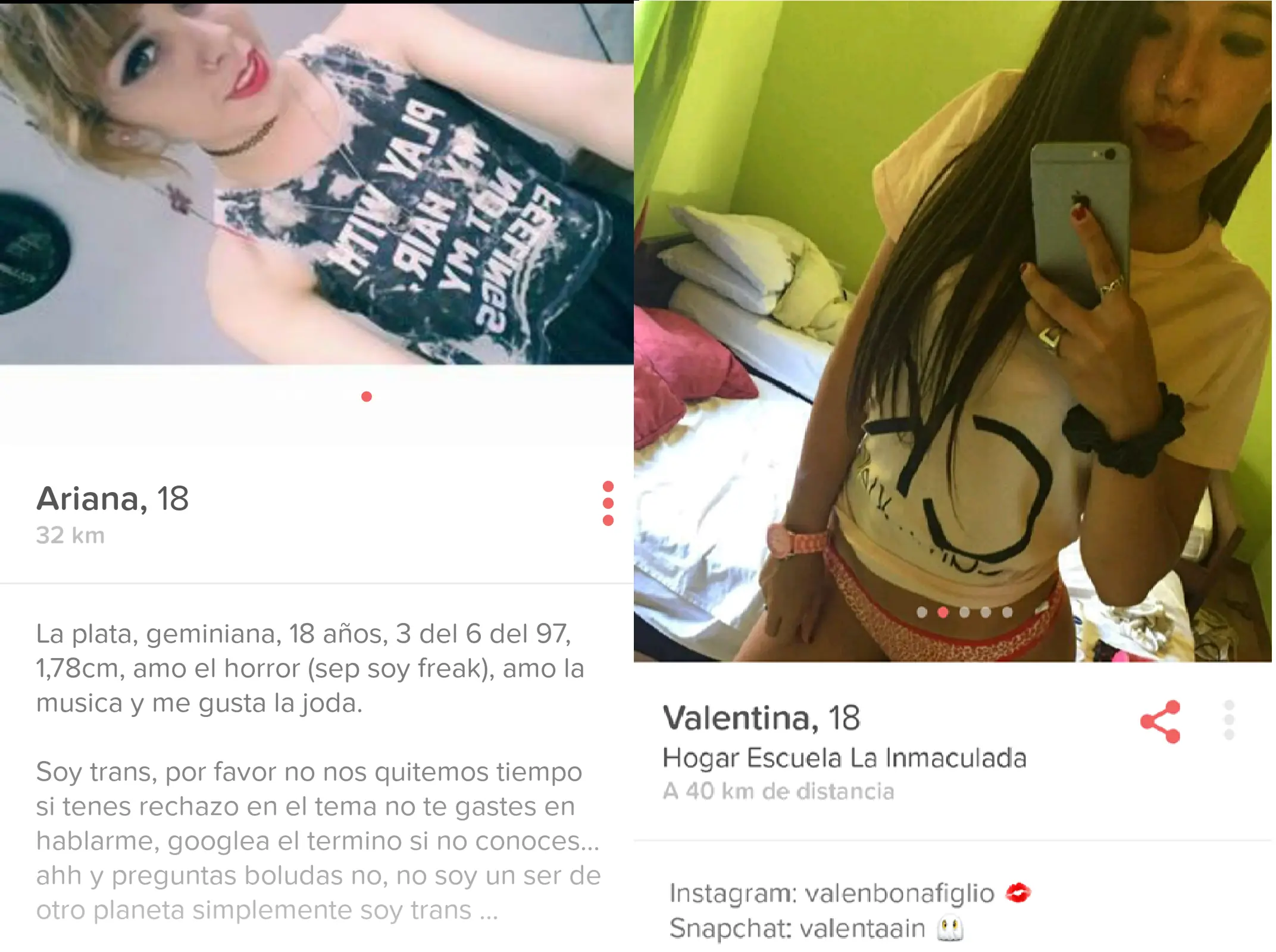 Trans vs mujer (Fotos tinder) Vos cual elegis?