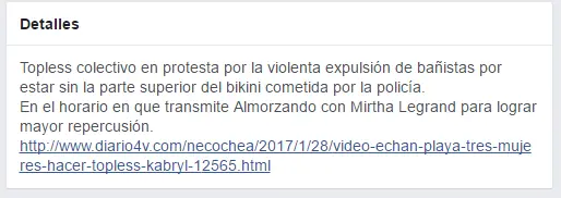 Denunciemos otro evento "Tetazo"