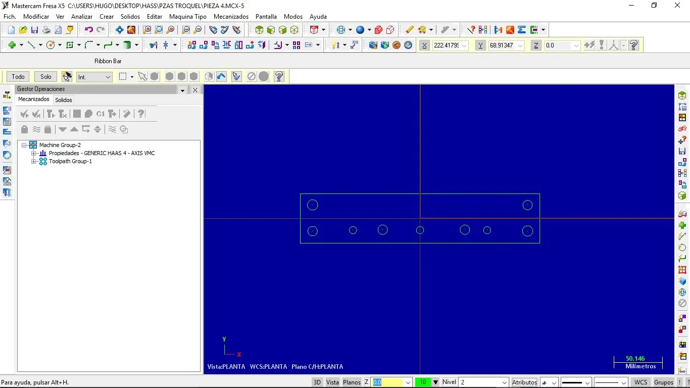 Maquinado 2D sencillo en mastercamx5