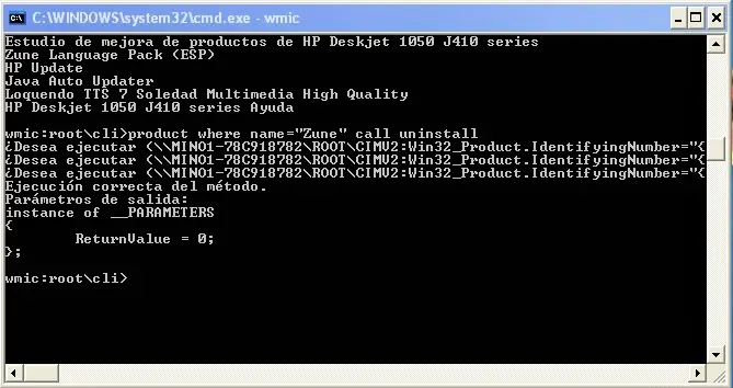 Eliminar programas con cmd en windows