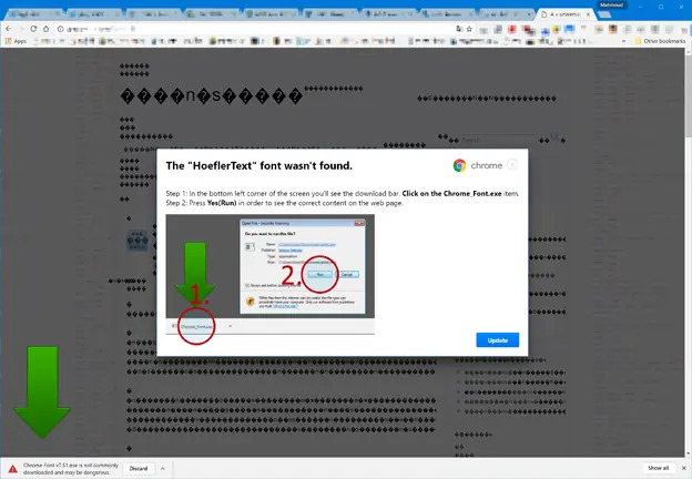 Si ves esta fuente de letra en Chrome, es un virus