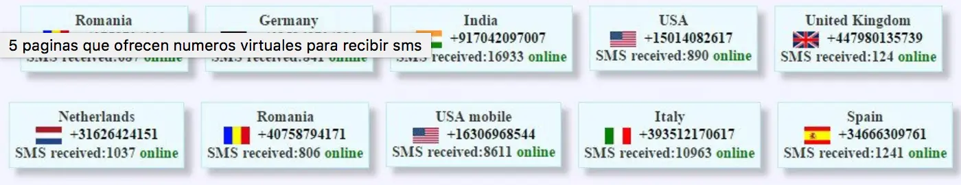 numeros virtuales para recibir sms online