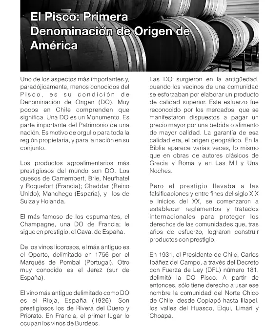 Historia del Pisco Chileno Historia del Pisco Chileno