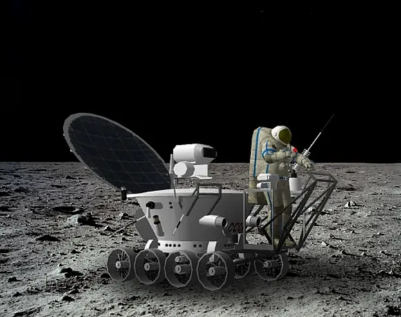 Usando el Lunojod soviético para mover cosmonautas