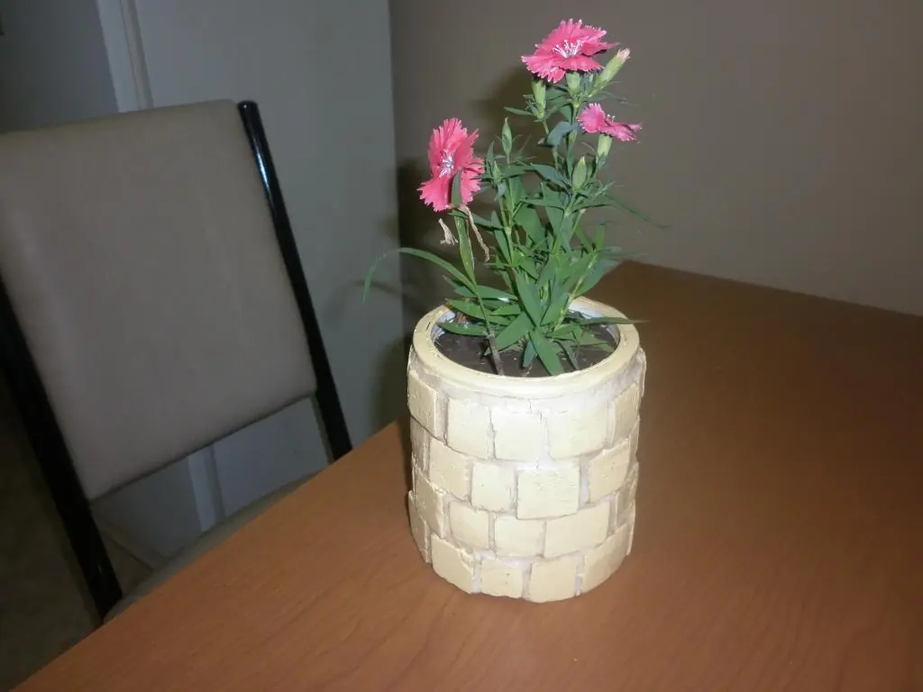 Reciclar tarro de pintura y usarlo de maceta