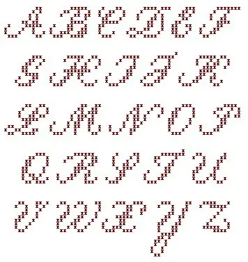 Letras en punto de cruz