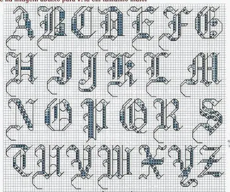 Letras en punto de cruz