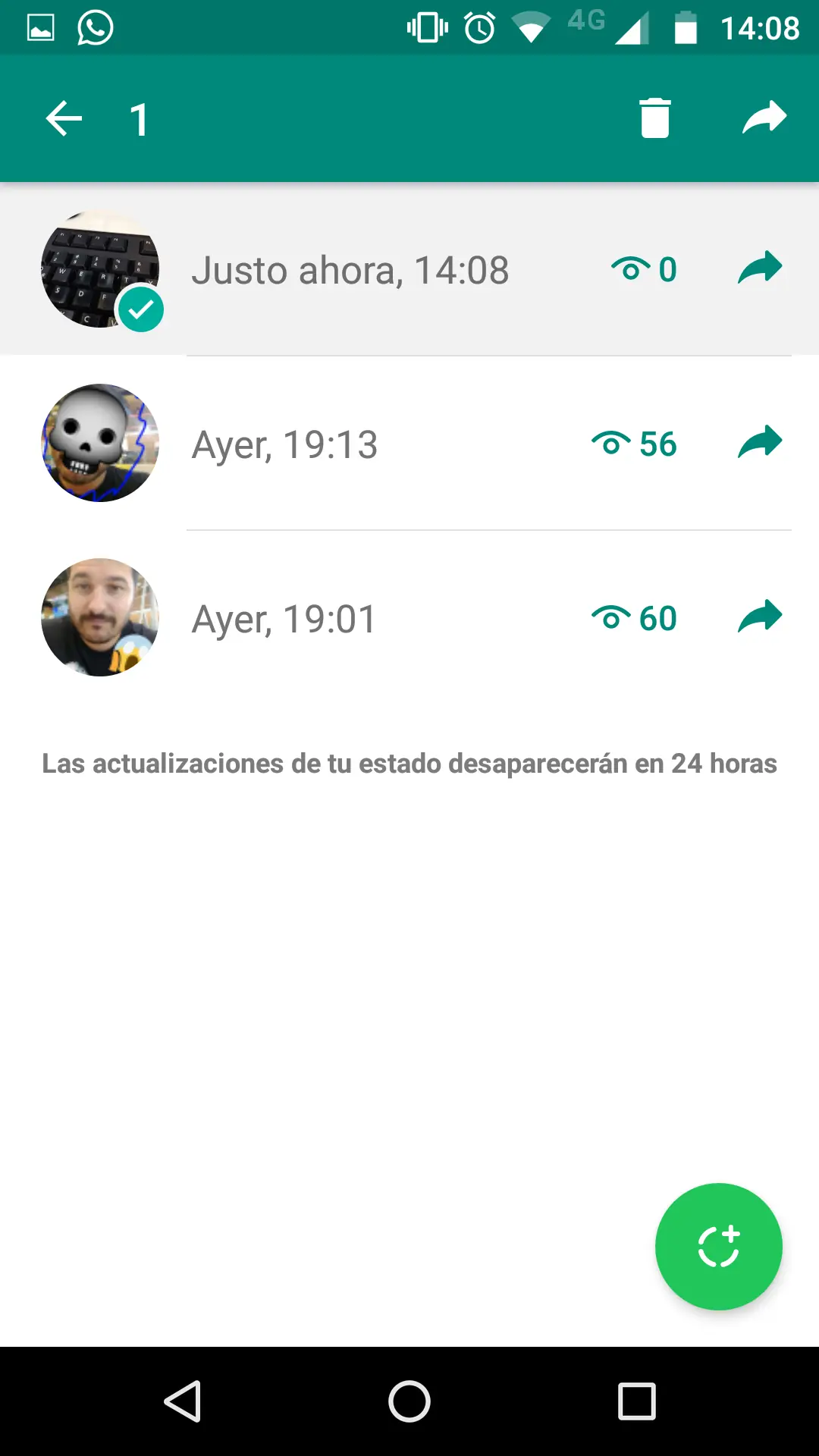 Los nuevos "estados" de WhatsApp: actualización