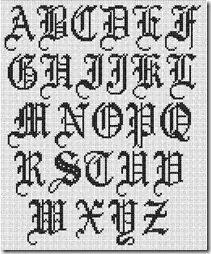 Letras en punto de cruz