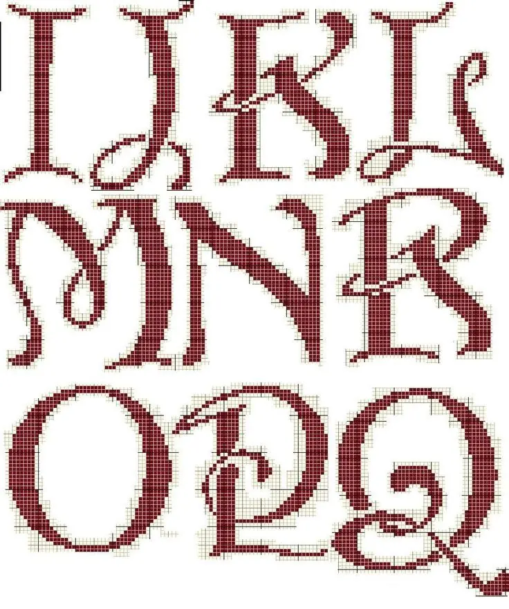 Letras en punto de cruz