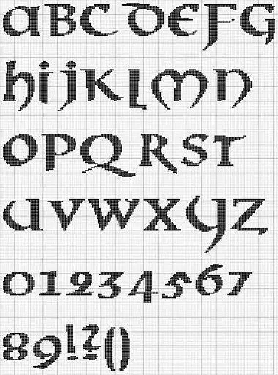 Letras en punto de cruz