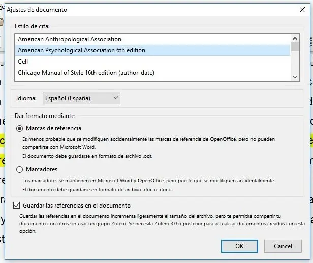 Citas y referencias bibliográficas “modo avanzado”