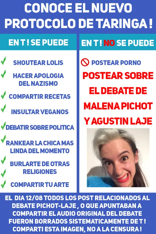 Porque el odio hacia Malena Pichot y Taringa?