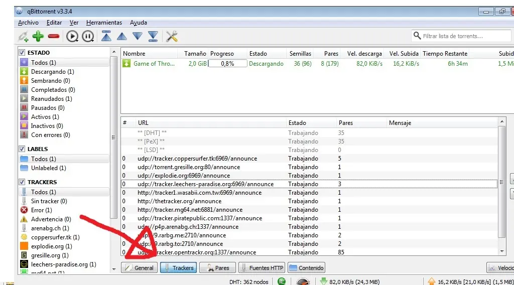 Lista Actualizada de Trackers para tus Torrents!