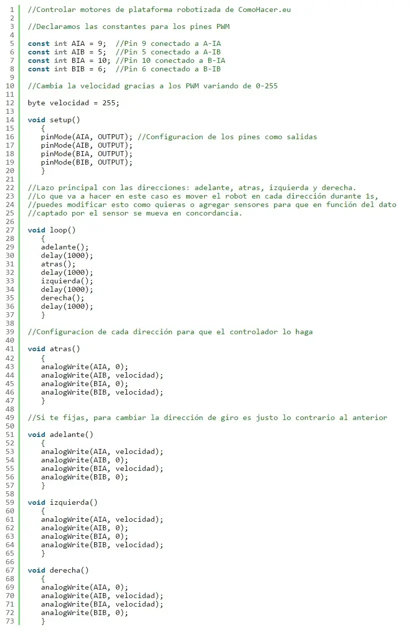 Crea un robot Arduino