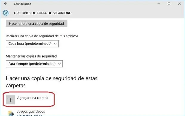 backup de tu PC rn Win10