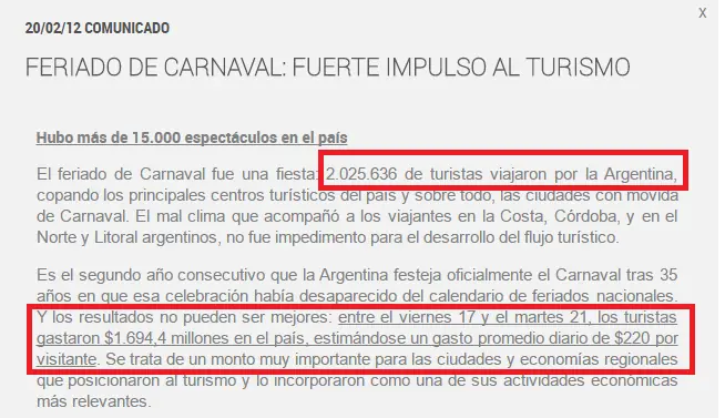 Turismo: la hipocresía K (informe propio)