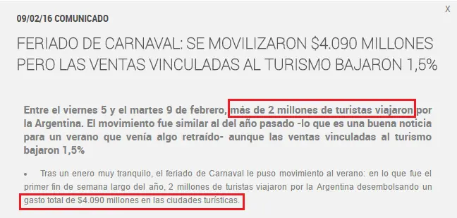 Turismo: La hipocresía K (informe propio)