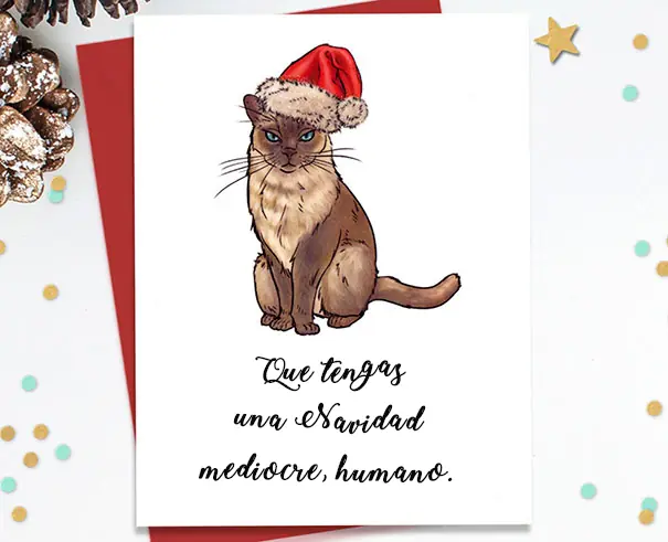 Tarjetas de Navidad solo persona con humor retorcido daría