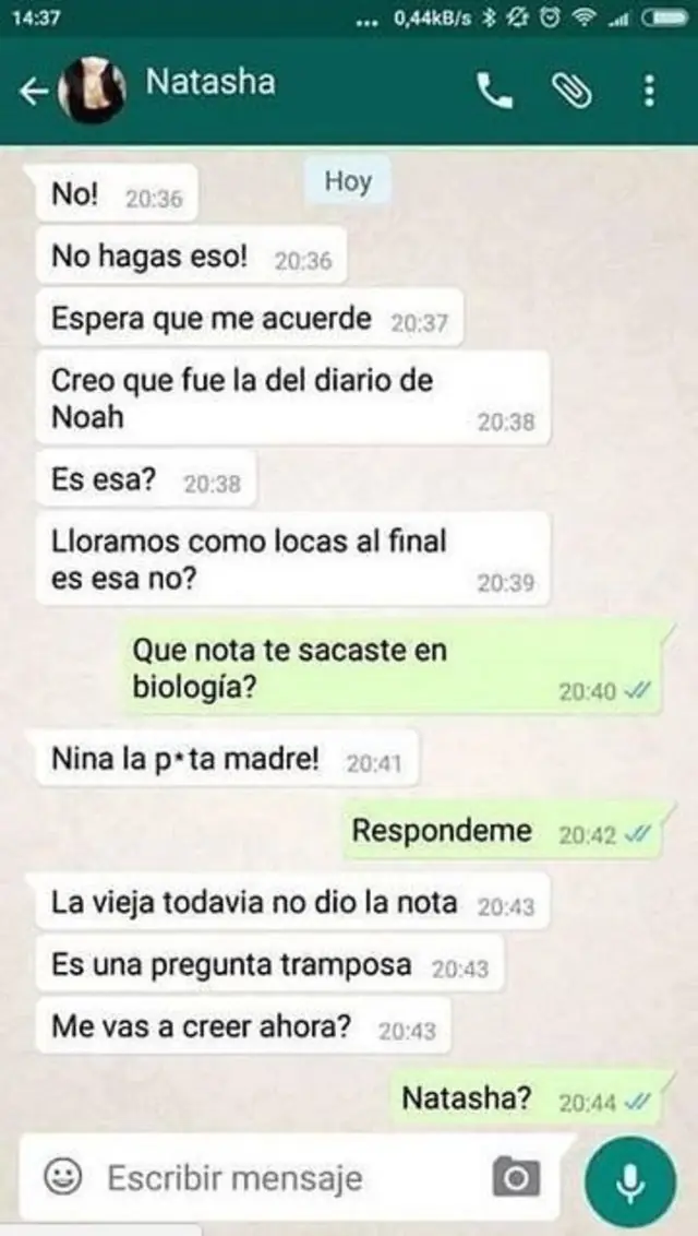 El chat de una joven enterrada viva que se volvió viral El chat de una joven enterrada viva que se volvió viral