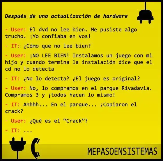 Me paso en sistemas, entra y reíte maquina