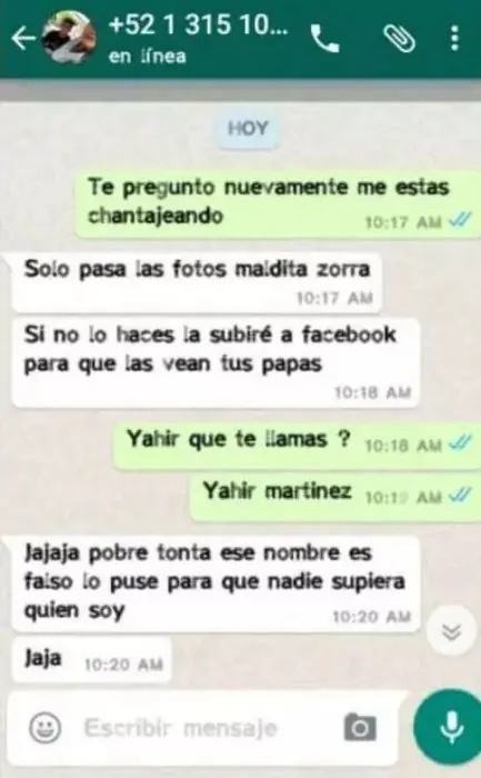 Intenta chantajear a una mujer con sus fotos y sale troleado