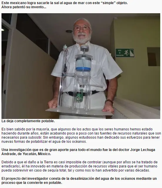 Este mexicano logra sacarle la sal al agua de mar