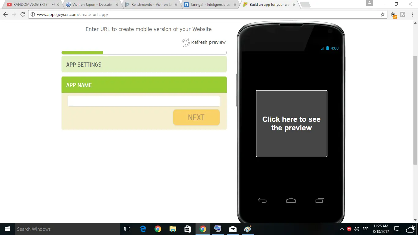crear app