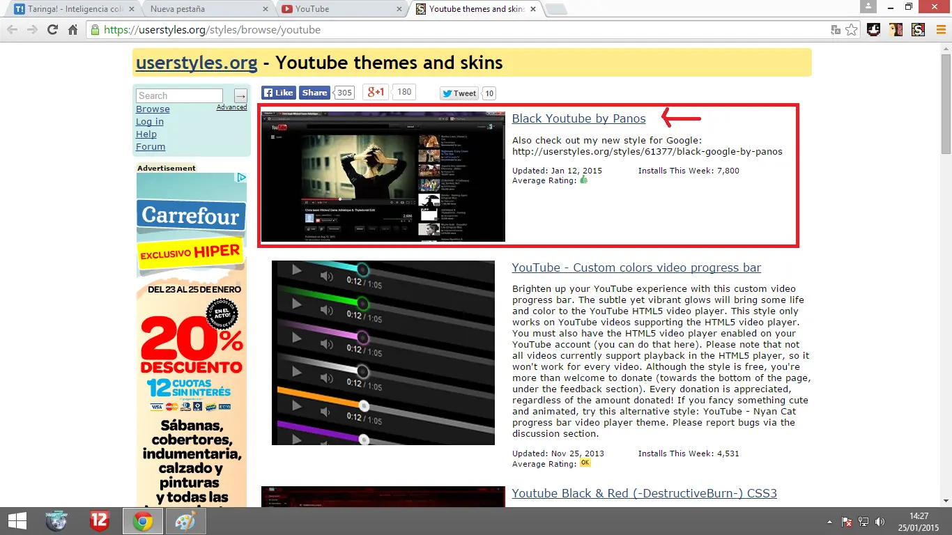 como cambiar el color a youtube en google chrome