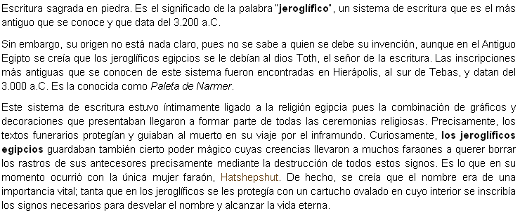 Lince te cuento un poco sobre Jeroglificos