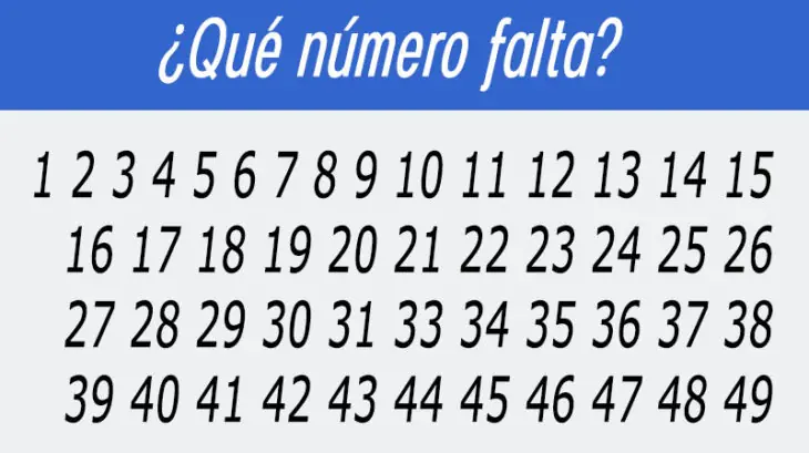 Solo 1 de cada 100 logra encontrar el número que falta
