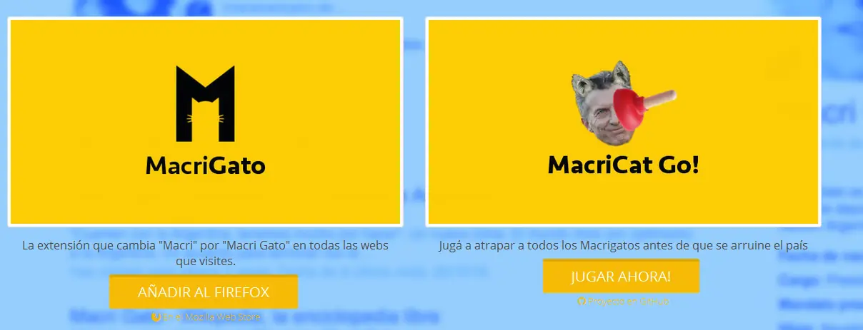 Entra y juga al juego de "macri gato"