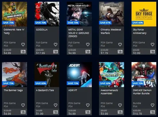 Juegos de PS4/PS3 a menos de 10 U$D