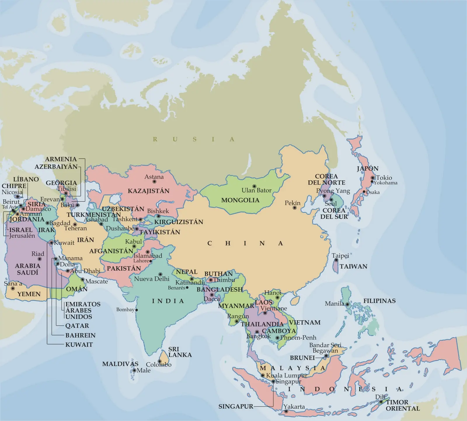 Apunte: Localización absoluta y relativa de Asia
