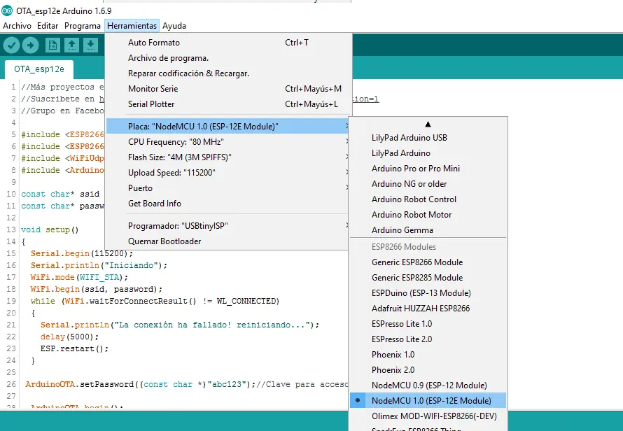 Programando NodeMcu por wifi y sin cables