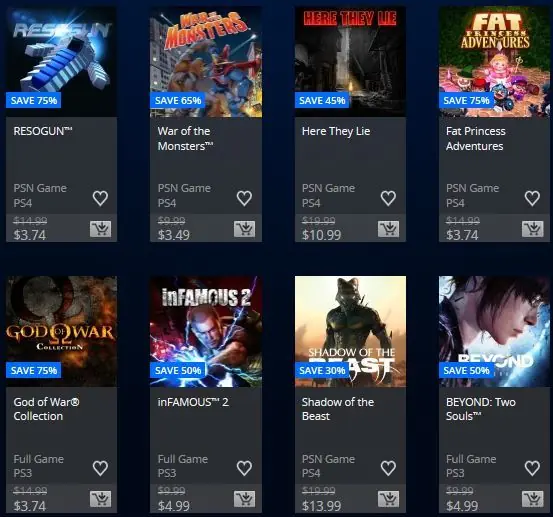 psstore usa ps4 deals