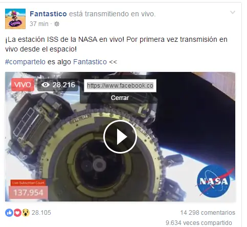 La nasa transmite en vivo desde una estacion espacial