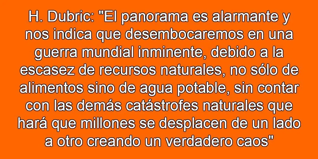 H. Dubric: El efecto dominó ya ha terminado-Pensamientos
