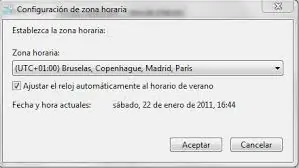 problemas zona horaria windows 7
