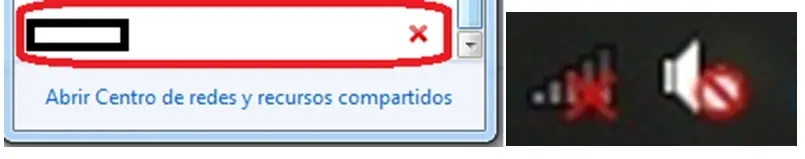 Me sale una "x" en el icono de red Lan o WiFi