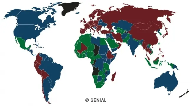 Todos los pasaportes del mundo vienen solo en cuatro colores